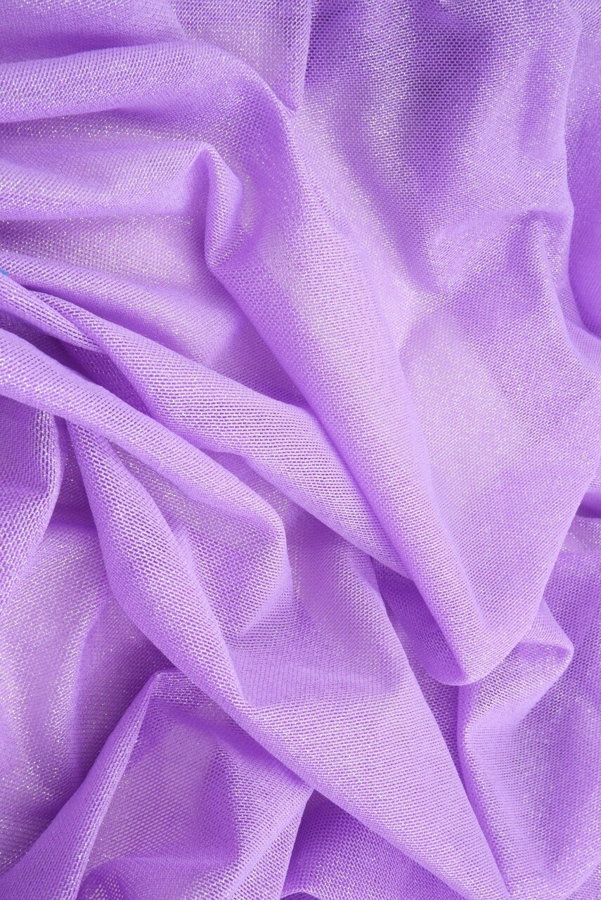 1 Yard Mesh Fabric with Foil Accent 58/60 Inch Wide Lightweight Stretch Polyester Blend 90% Polyester, 10% Spandex